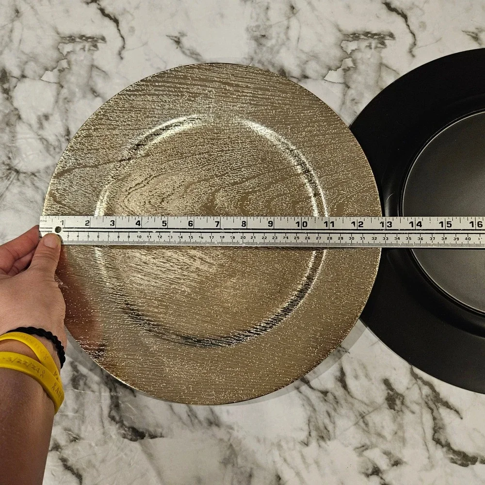 Plastic Gold Charger Plates Set of 2  13